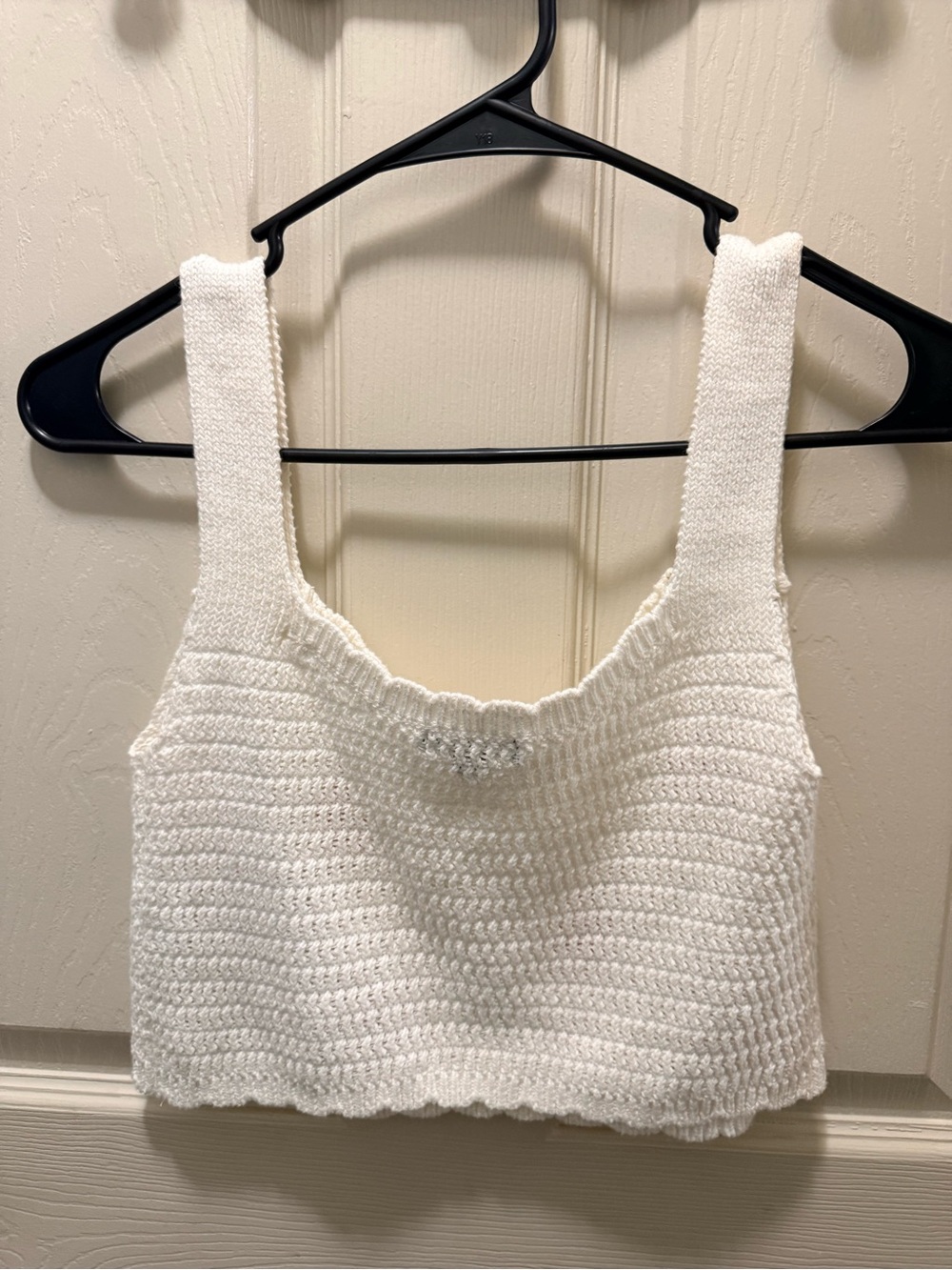wild fable White Crocheted Knit Tank with Red Floral Detail - Picture 2 of 4